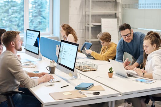 Team collaboration in a modern remote office