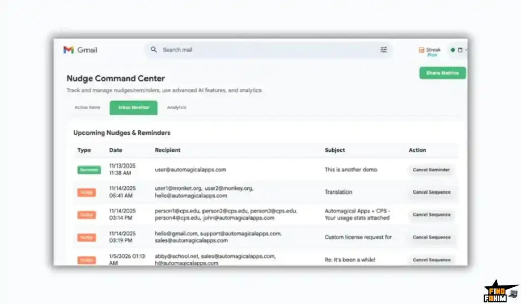 Automagical Nudge Email Tool